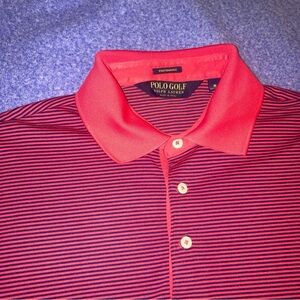Polo by Ralph Lauren Red & Navy Stripe Performance Polo